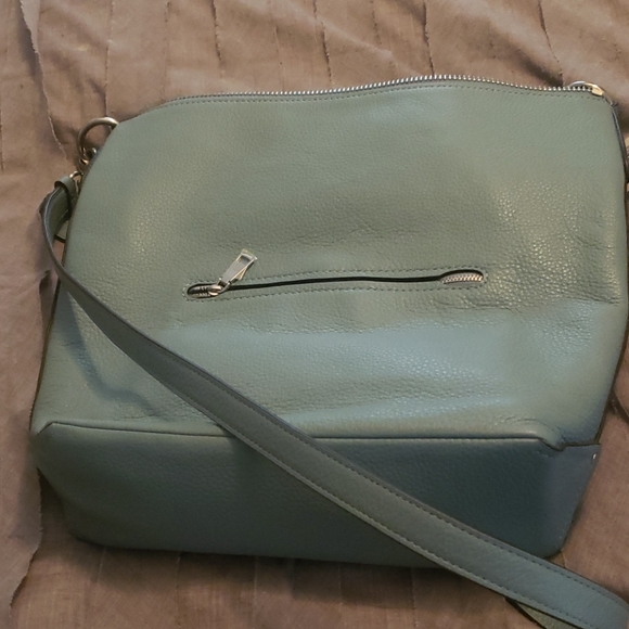 Blue leather Coach messenger bag - Picture 2 of 5